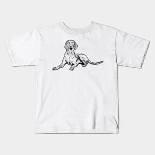 Line drawing - Magyar Vizsla Kids T-Shirt